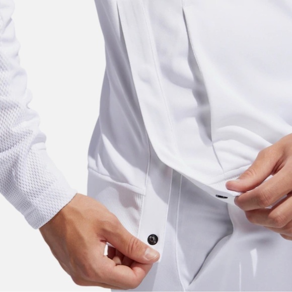 Adidas Men’s Snap Jacket White Full Zip Size M - Picture 7 of 9